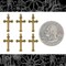Antiqued Brass Delicate Christian Cross Charms - Set of Six - AB-C83